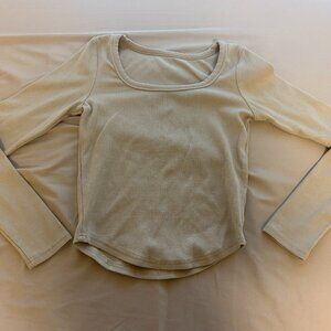 beige long sleeve top